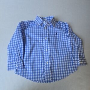 Blue Checkered Kids Shirt by Ralph Lauren